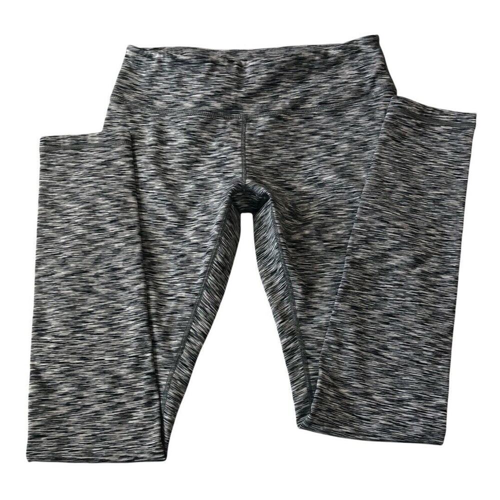 Reebok Womens Athletic Leggings Size Small Space Dye Gray Yoga Running Mid Rise - Picture 2 of 6